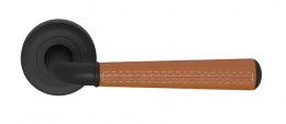 Ручка дверная TURNSTYLE DESIGNS TUBE GOOSE NECK STITCH OUT COMBINATION LEATHER TAN