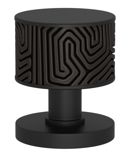 Ручка KNOB TURNSTYLE DESIGNS LABYRINTH RECESS AMALFINE BLACK BRONZE (matt black)