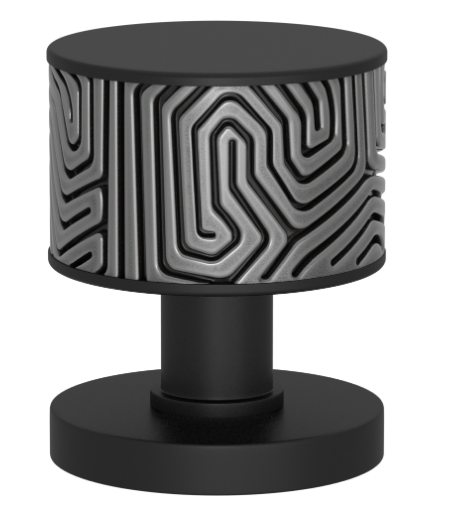 Ручка KNOB TURNSTYLE DESIGNS LABYRINTH RECESS AMALFINE ALUPEWT (matt black)