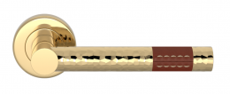 Ручка дверная TURNSTYLE DESIGNS BARREL SHORT STITCH OUT RECESS LEATHER HAMMERED CHESTNUT