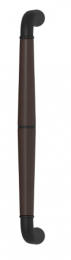 Ручка-скоба TURNSTYLE DESIGNS TUBE SPLIT STITCH IN GOOSE NECK COMBINATION LEATHER CHOCOLATE