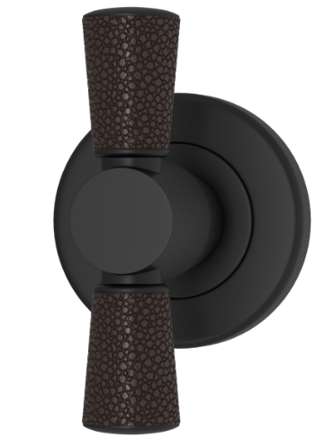 Мебельная ручка TURNSTYLE DESIGNS SHAGREEN TUBE COMBINATION AMALFINE COCOA (matt black)