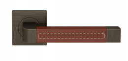 Ручка дверная TURNSTYLE DESIGNS RADIUS SQUARE STITCH OUT RECESS LEATHER CHESTNUT