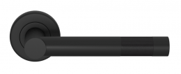Ручка дверная TURNSTYLE DESIGNS BARREL SHORT STITCH IN RECESS LEATHER BLACK 