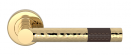 Ручка дверная TURNSTYLE DESIGNS BARREL SHORT STITCH OUT RECESS LEATHER HAMMERED CHOCOLATE