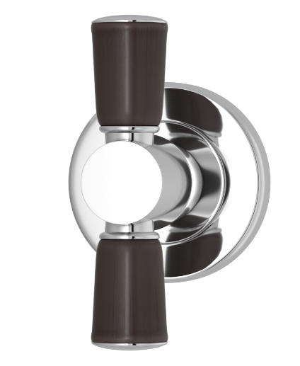 Мебельная ручка TURNSTYLE DESIGNS BAMBOO COMBINATION AMALFINE COCOA (bright chrome)