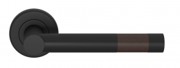 Ручка дверная TURNSTYLE DESIGNS BARREL SHORT STITCH IN RECESS LEATHER CHOCOLATE