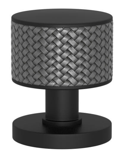 Ручка KNOB TURNSTYLE DESIGNS STACKED WOVEN RECESS AMALFINE ALUPEWT (matt black)