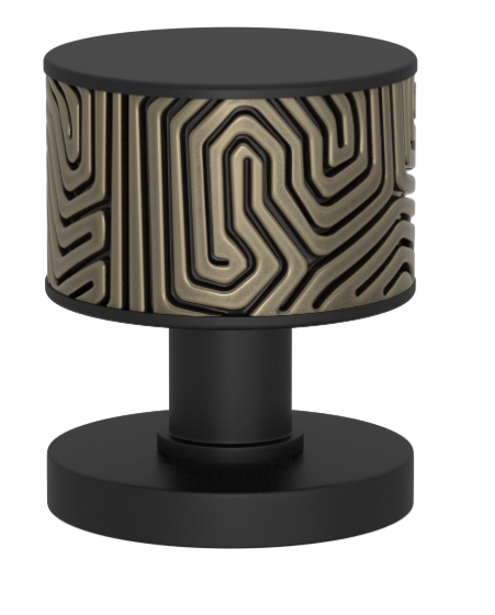 Ручка KNOB TURNSTYLE DESIGNS LABYRINTH RECESS AMALFINE SILVER BRONZE (matt black)