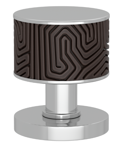 Ручка KNOB TURNSTYLE DESIGNS LABYRINTH RECESS AMALFINE COCOA (bright chrome)