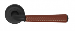 Ручка дверная TURNSTYLE DESIGNS TUBE GOOSE NECK STITCH OUT COMBINATION LEATHER CHESTNUT