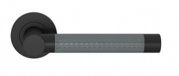 Ручка дверная TURNSTYLE DESIGNS LARGE BARREL STITCH OUT RECESS LEATHER SLATE GREY