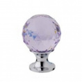 Мебельная ручка LINEA CALI CRYSTAL PB 30mm VIOLET