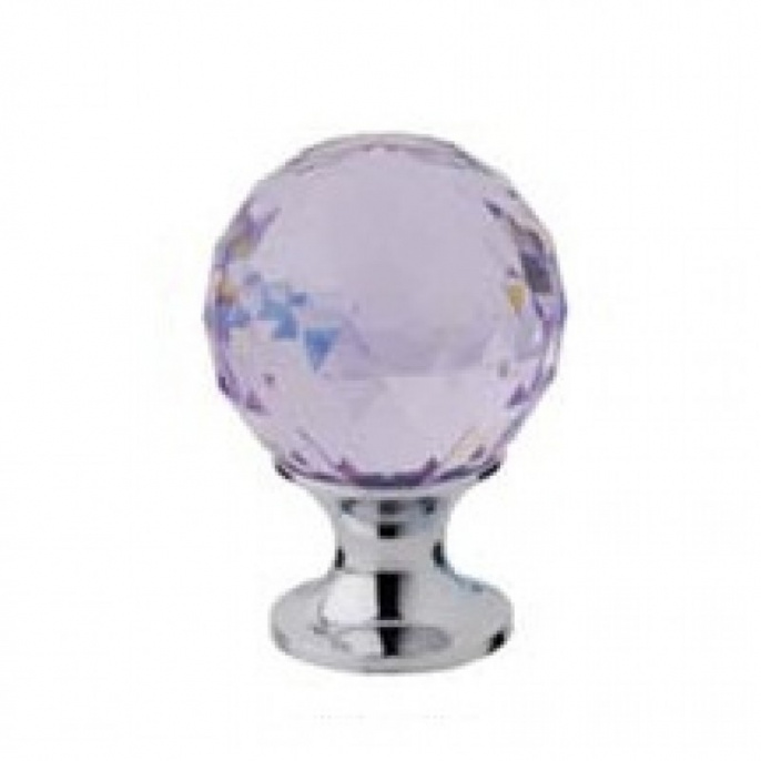 Мебельная ручка LINEA CALI CRYSTAL PB 30mm VIOLET