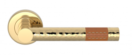 Ручка дверная TURNSTYLE DESIGNS BARREL SHORT STITCH OUT RECESS LEATHER HAMMERED TAN