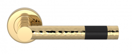 Ручка дверная TURNSTYLE DESIGNS BARREL SHORT STITCH IN RECESS LEATHER HAMMERED BLACK