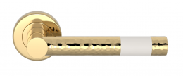 Ручка дверная TURNSTYLE DESIGNS BARREL SHORT STITCH IN RECESS LEATHER HAMMERED WHITE