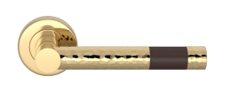 Ручка дверная TURNSTYLE DESIGNS BARREL SHORT STITCH IN RECESS LEATHER HAMMERED CHOCOLATE