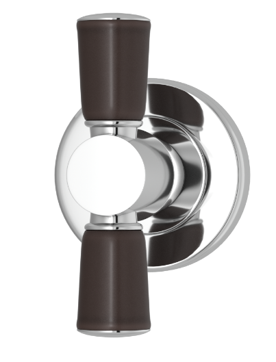Мебельная ручка TURNSTYLE DESIGNS TUBE COMBINATION AMALFINE COCOA (bright chrome)