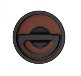 Ручка для раздвижных дверей TURNSTYLE DESIGNS ROUND REVOLVING RECESS LEATHER ATTACHE COGNAC
